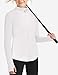 Girls Athletic Outdoor Sports Sun Shirt Zip Up Long Sleeve Sun Protection Jacket with Pockets, 8-9Y, White
