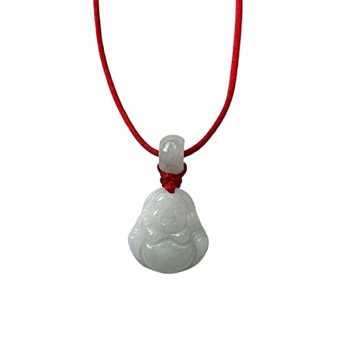 Collier en jadeite naturelle bouddha cordon reglable anti allergie pour peau sensible