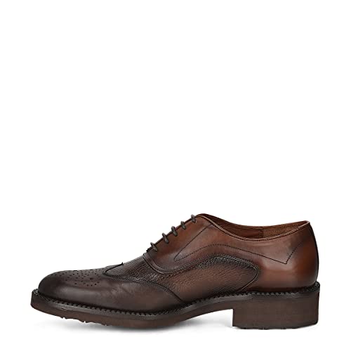 FRANCO CUADRA Men's Derby Shoes in Genuine Deer Leather Brown4