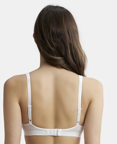 Image of Jockey 1820 Women Wirefree Non Padded Soft Touch Microfiber Elastane Stretch Full Coverage Everyday Bra with Stylised Mesh Panel