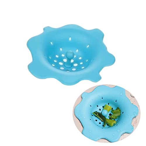 Colador para fregadero de silicona en forma de flor azul