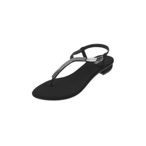 Image of Metro Women Black Synthetic Flat Casual Sandal