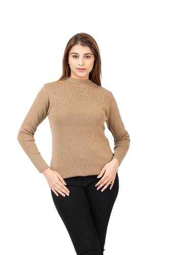 Image of TWENTY ME Winter Wear Casual Solid Acrylic Soft & Warm High Neck Skivvy for Women's