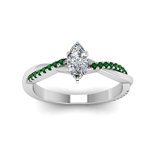 Image of 55Carat Choose Your Gemstone Dainty Infinity Twist Diamond CZ Ring Sterling Silver Marquise Shape Engagement Rings Everyday Jewelry Wedding Jewelry Handmade Gifts for Wife US Size 4 to 12