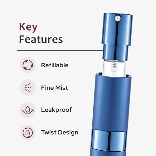 Image of LISAPACK 8ml Travel Perfume Bottle Refillable, 3 PCS Cologne Atomizer Spray
