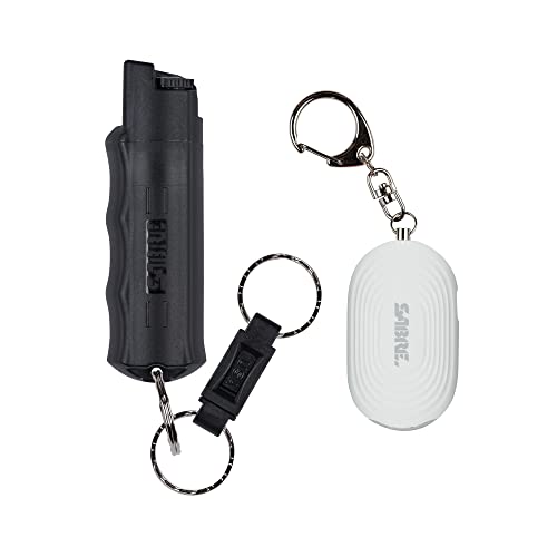 SABRE Personal Safety Kit with Pepper Spray and 2-in-1 Personal Alarm with LED Light, 0.54 fl oz, 25 Bursts,130dB Alarm, Audible Up to 1,250 Feet