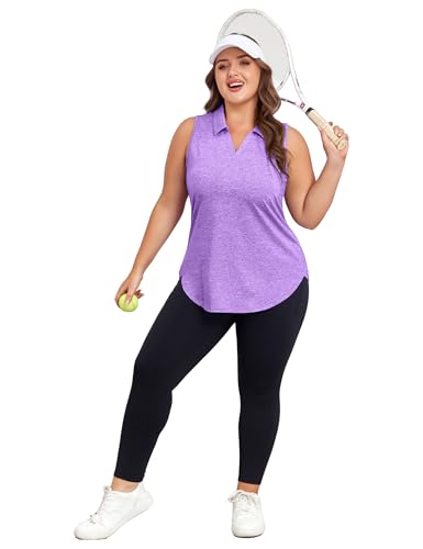 FOREYOND Plus Size Sleeveless Golf Shirt