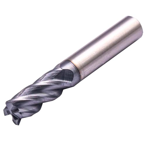 Image of 3 /8 inch 4 Flute Solid Carbide End Mill, 0.04 inch Corner Radius, AlTiN Coated | 30 Degree Helix, 3 /8 inch Cutting Diameter, 3 /8 inch Shank Diameter, 1 inch Length of Cut, 2-1 /2 inch Overall Length