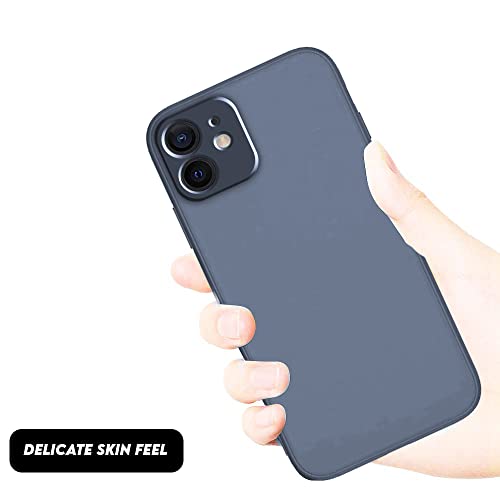 Image of Back Case Cover for iPhone 12 Mini Back Cover Case Camera Protection Soft Liquid Silicone Protective Back Cover Designed for iPhone 12 Mini (Gray)