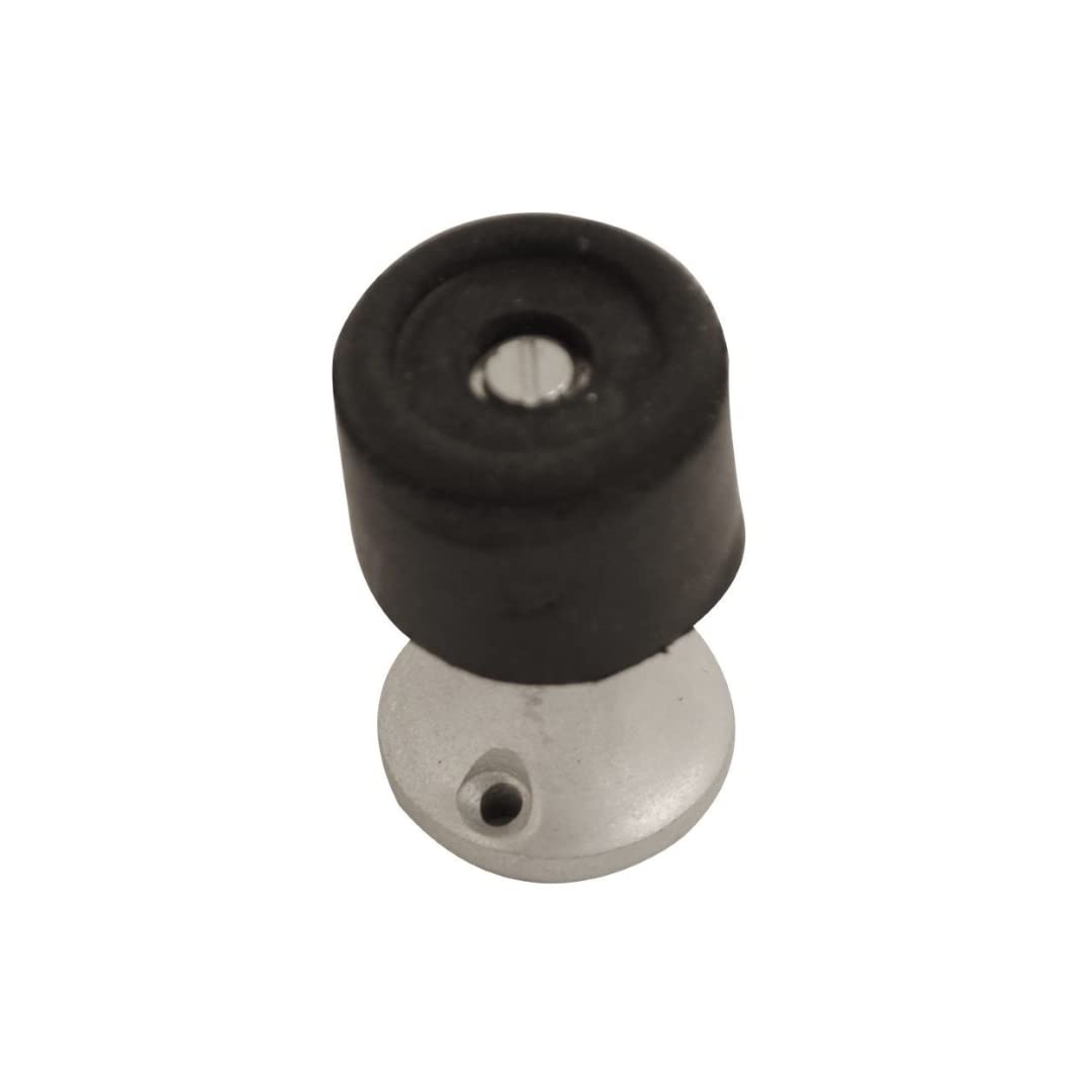 Vibe Pedestal Door Stop 50mm on Satin Anodised Aluminium, Door Stopper, Rubber Bumper to Protect Door, Walls, and Skirting for Internal Use