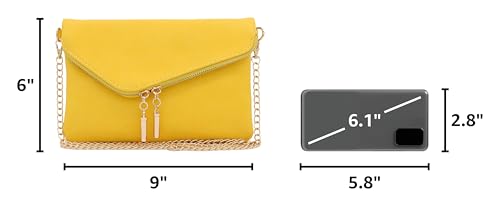 Image of FashionPuzzle Envelope Wristlet Clutch Crossbody Bag with Chain Strap