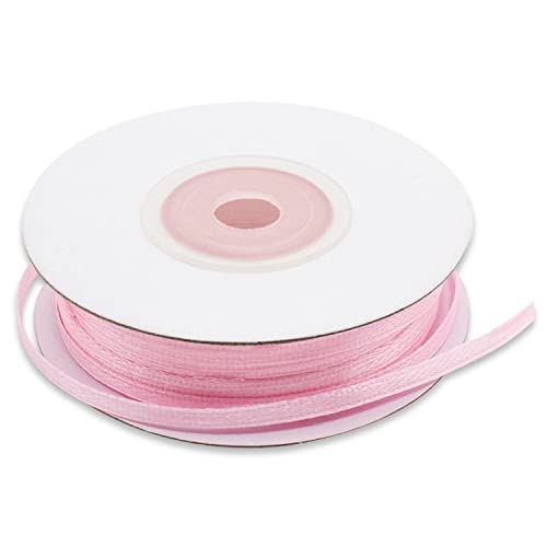 Decoraparty Ruban Rose en Double Satin 3 mm, Rouleau Satinée 50 m pour Boîtes à dragées, Gâteux, Fleurs, Cadeaux, Centres de table, Baptême, Mariage, Anniversaire,...