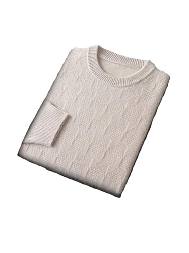 Men's Round Neck Casual Solid Color Long Sleeve Warm Textured Pullover Sweater