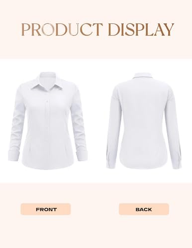 Plus Size Women's Long Sleeve Button Down Casual Work Shirt - Image 3