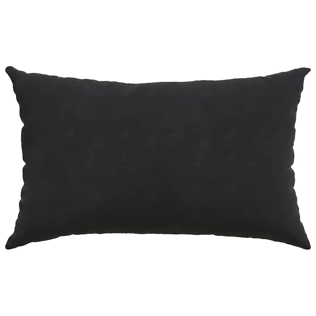 Juego de 2 cojines negros para sofá de pana de 50 x 30 cm, funda extraíble con cremallera, relleno de poliéster, moderno juego de cojines para salón, dormitorio, oficina, banco de esquina y