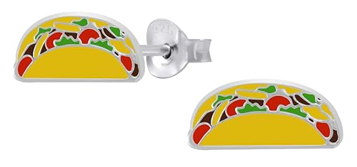 Taco 925 Sterling Silver Stud Earrings, Food Dainty Piercing Jewelry