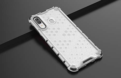 Image of Glasgow | for Samsung Galaxy A20 Honeycomb Pattern Back Case Cover for Samsung Galaxy A20 with 4 Bumper Corners and Military Grade Protection - Transparent