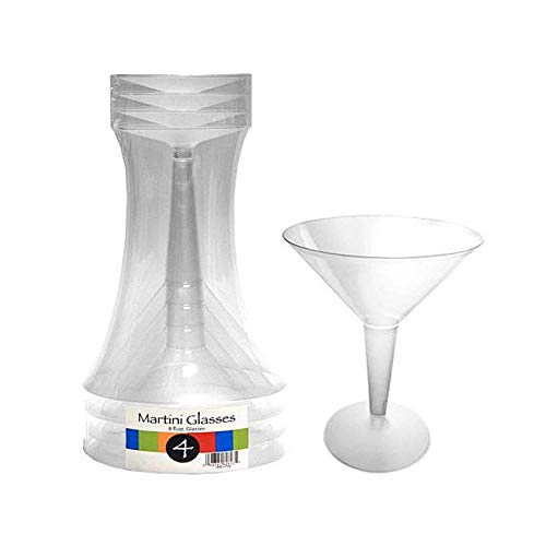 2 pc 8 oz Martini Glasses. Clear 4 ct