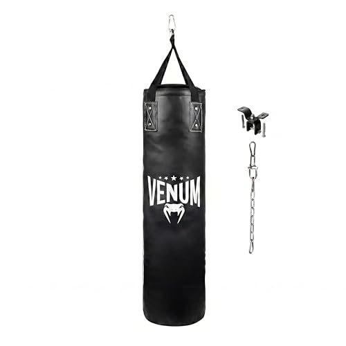 Venum Origins Punching Bag (Ceiling Mount Included) - Black/White 100 lbs