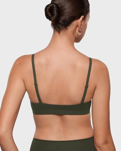 Image of INLYRIC Women's Inbarely Triangle Bralette Plunge Unlined Seamless Bra No Underwire Sexy Comfortable Everyday