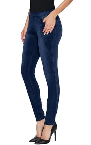 Hybrid & Company Women's Stretchy Slim Fit Skinny Leg Pull On Jean P45944SKX Dark WASH 1X