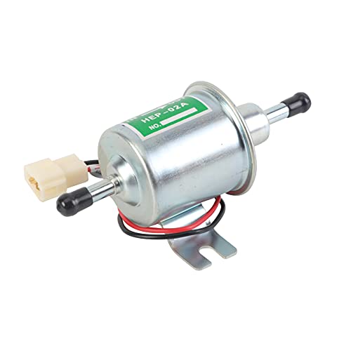 BONRYAN Universal 12 V Kraftstoffpumpe, Dieselpumpe, Benzinpumpe, elektrische Baumaschinen HEP-02A (Silber)