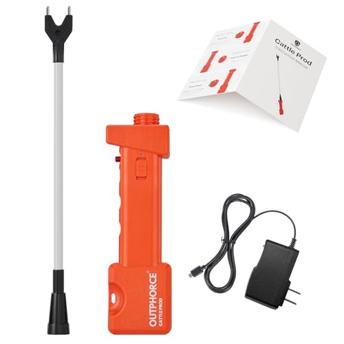 Cattle Prod Rechargeable Electric Livestock Prod with 2 LED Lights Waterproof Animal Prod for Farm Ranch Herding and Livestock Management - 2026 Upgraded (24.8 Inch)