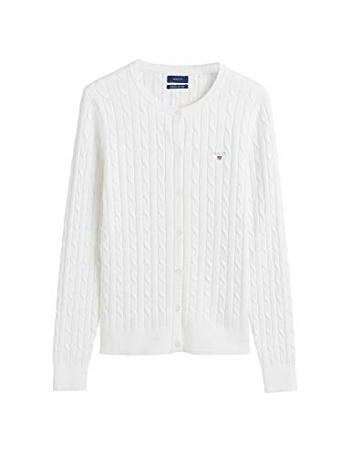 Preisvergleich Produktbild GANT Damen Stretch Cotton Cable Crew Cardigan Pullover, Eggshell, L