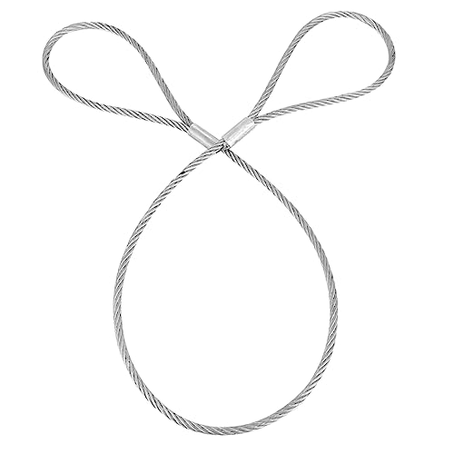 JECOMPRIS 1 PC Wire Rope Sling Flexible Steel Cable Steel Safety Cable Lanyard Safety Cable for Stage Show Steel Lanyard Cable Braided Wire Cord Looped Lockout Cable Safety Wire Rope Silver
