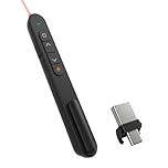 Presentation Clicker for Powerpoint, 328FT Wireless Presenter Remote, 2.4GHz Hyperlink Volume Control Presentation Clicker for Computer PC Mac Laptop Teacher Classroom Office (No Battery)