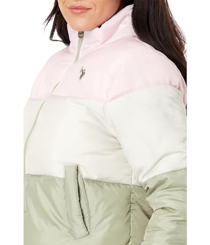 U.S. POLO ASSN. Crop Multi Color-Blocked Puffer Jacket3