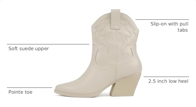Image of Soda inchBLAZING inch ~ Women Western Bootie Pointe Toe with Low Heel (Wide Fit Available)