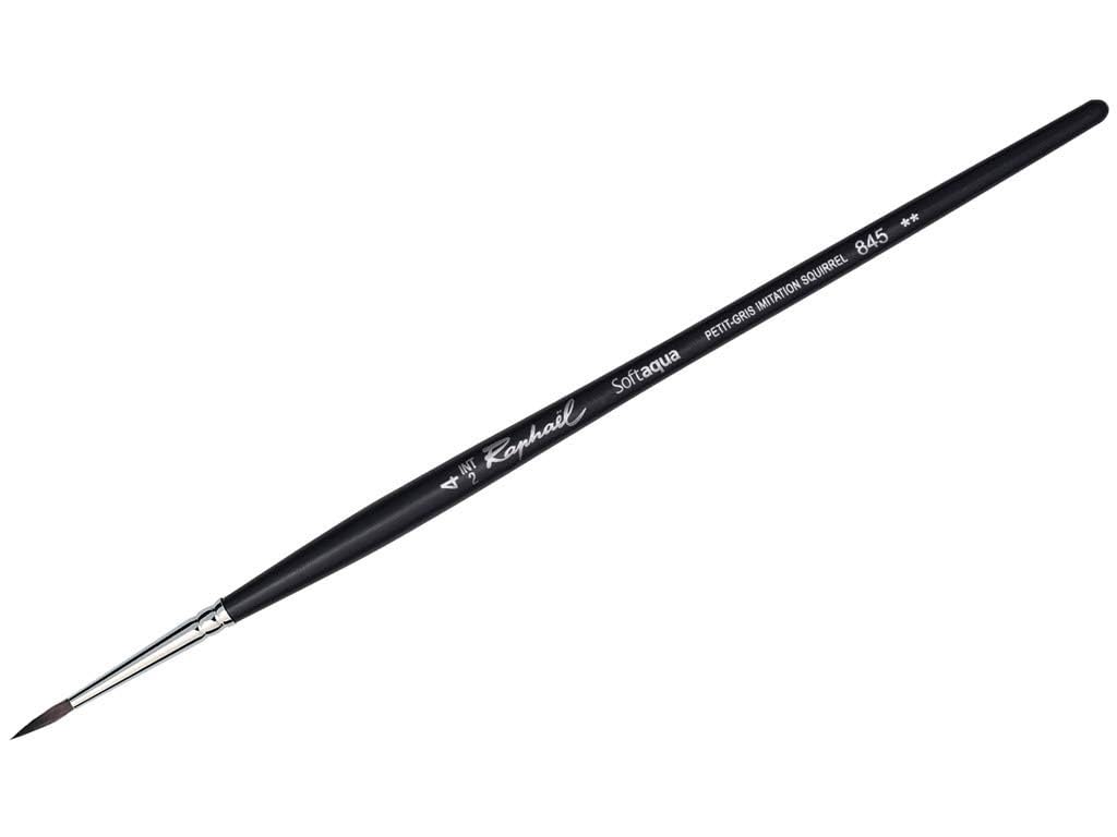 Raphael Synthetic Squirrel Watercolor Brush, Round, Black, 4