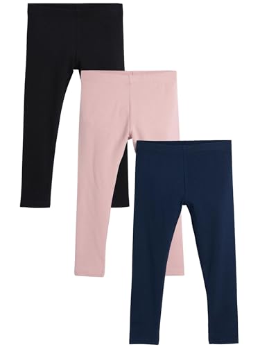 NEXT Niñas Pack de Tres Leggings Rosa/Negro/Azul Marino 10 Años