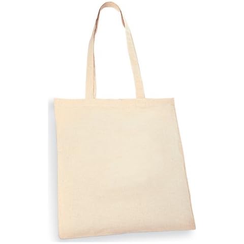 eBuyGB Pack of 10 Natural Cotton Shopping Tote Bags - Shoppers Cover