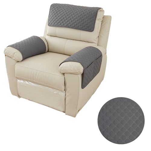HoaaiGo Housse Fauteuil, Housse D'accoudoir de Canapé, Protection de Canapé de Bras Lavable, Housse de Fauteuil Inclinable Imperméable, Protection de...