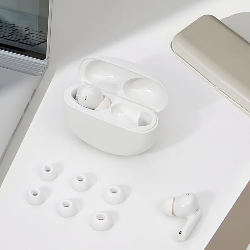 3 pares de pontas auriculares de substituição compatíveis com AirPods, geração com orifício de redução de ruído, AirPods Pro, pontas auriculares de silicone com caixa de armazenamento portátil