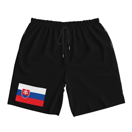 Slovakia Flag Men's Quick-Dry Board Shorts 7