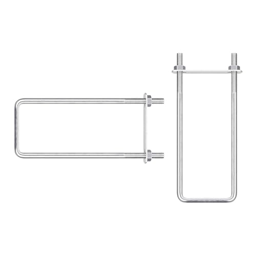 Image of DTGN M8x60x200mm(ThreadxWxL) Square U Bolt - 2Pack - Good for Trailer Pipe Replacement Parts - 304 Stainless Steel U Shape Bolts