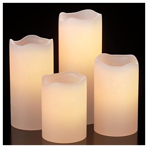 Eldnacele Outdoor Wasserdichte Flammenlose Kerzen mit Timerfunktion, Batteriebetriebene Weiße LED-Säulenkerzen für Garten Hochzeit Laternen Dekoration (4er Set, 7.5cm x 10cm/12.5/15cm/20cm)