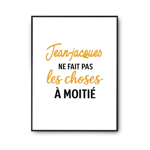 Poster citation Jean-Jacques humour : idée cadeau originale pour une décoration d'anniversaire