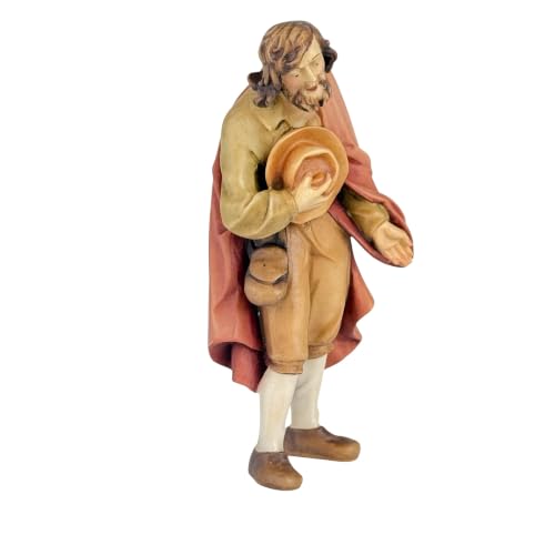 Berger de crèche 13 cm en bois peint pour décoration de Noël chaleureuse - 6
