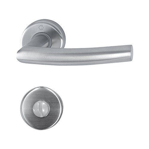 Euroline 122786 Garniture con roseta puerta interior alta cuadrado botón, acero inoxidable mate Cover