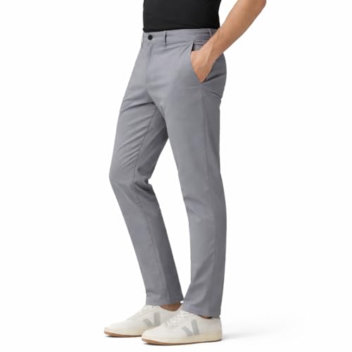 Image of Men's Casual Regular Fit Cotton Pants | Chinos | Trousers
