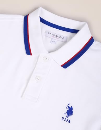 Image of U.S. Polo ASSN. Solid Slim Fit Polo T Shirts for Men - 100% Cotton, Half Sleeves Mens Tshirt