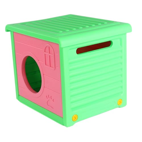 B Baosity 屋外猫のための猫の家バニーハムスターのための屋外ペットシェルター屋外洞窟ベッド屋外ペットシェルター小動物ヘッジホッグ, ローズレッド