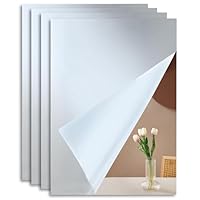 Kievano 4 Stück Klebespiegel 30×20cm, 2mm Acryl Spiegelfliesen selbstklebend – Flexibel, Bruchsicher, Spiegelfolie zum Kleben für Wand, Tür, Badezimmer, Schlafzimmer, Flur, DIY Dekoration