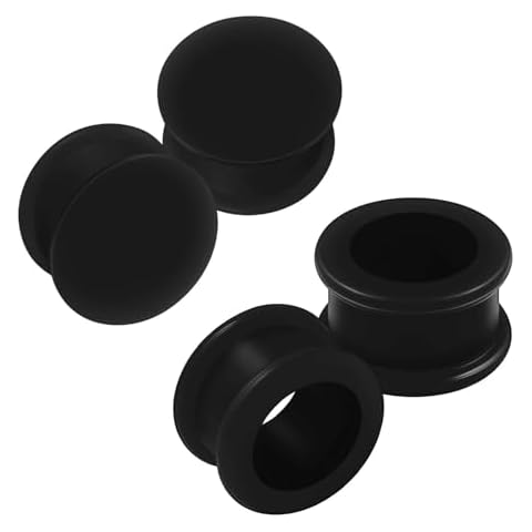 BanaVega Silicone Black Double Flared Ear Gauges Cover