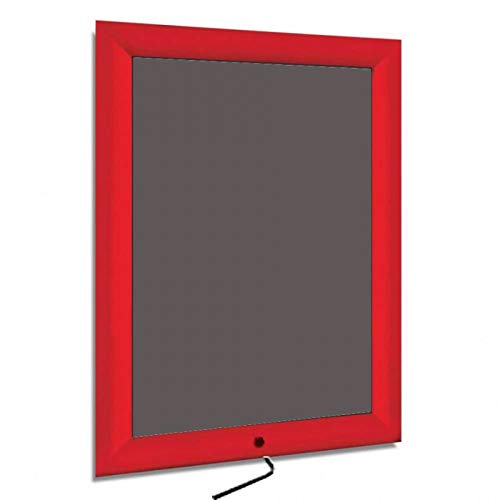 A3 Lockable SILVER BLACK BLUE WHITE RED Mitered Snap Frames Aluminium Wall Posters Holder Click Frame Picture Clip Display Retail Wall Notice Boards (RED)