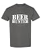 Beer Hunter T-Shirt Funny Drinking Target Practice Novelty Gift Graphic Tee Humor Gag Men Women (XL, Charcoal